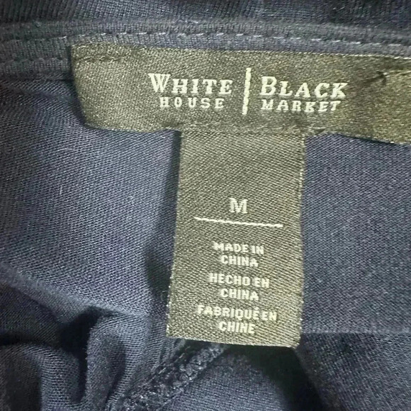 White House Black Market blue embellished v neck top size medium - Picture 8 of 9